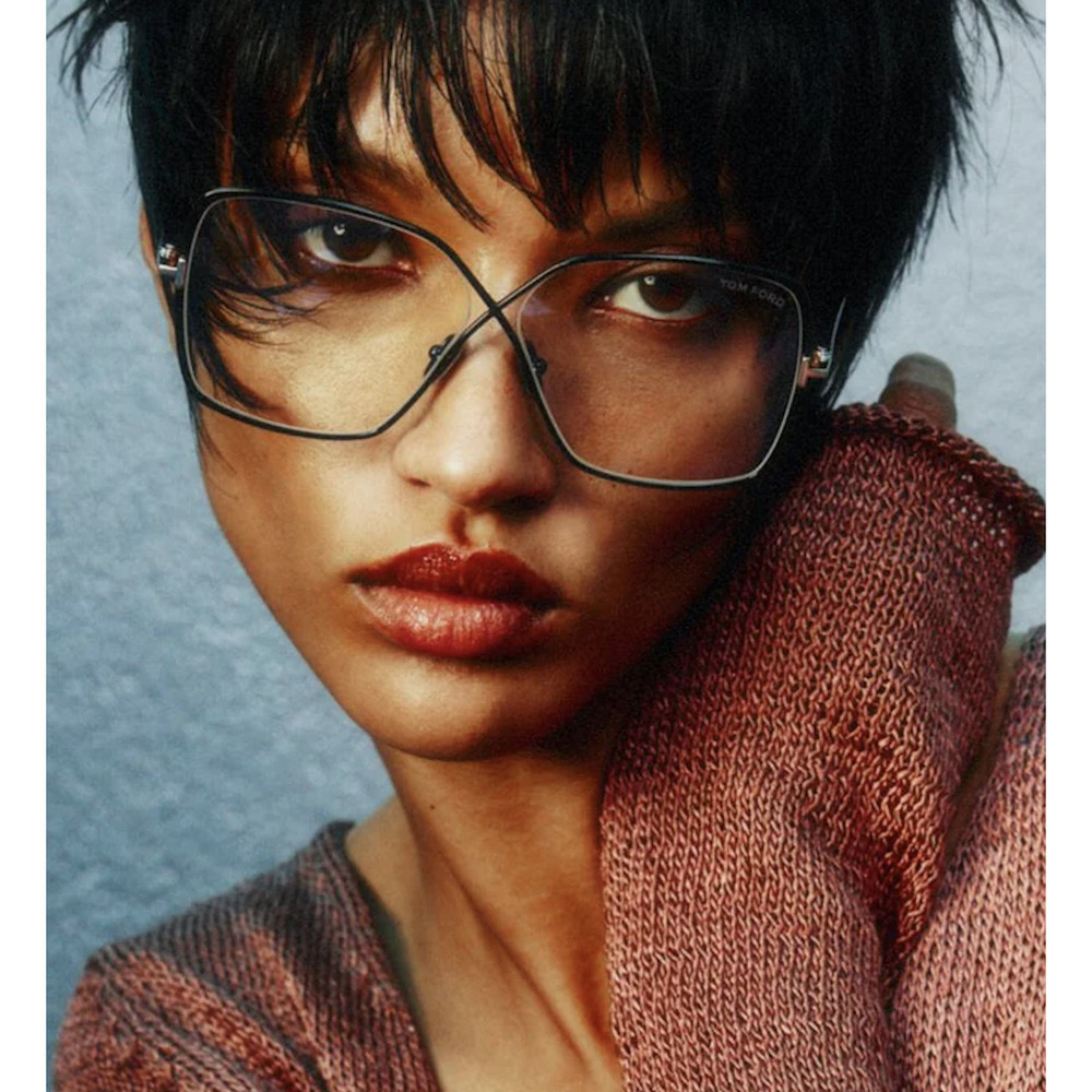NWT Tom Ford FT5841-B Silver Brown 59mm Eyeglasses - Picture 3 of 5